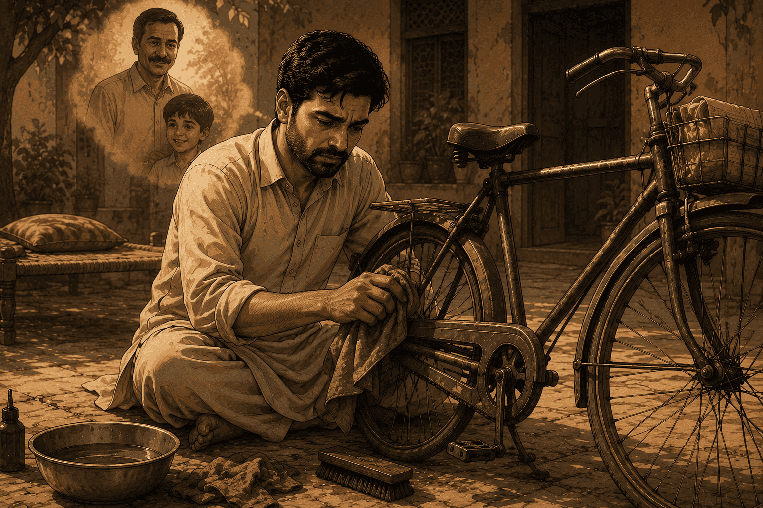 ابا کی پرانی سائیکل