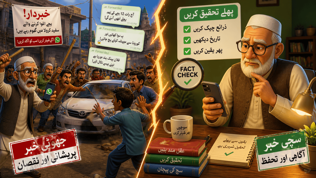 حاجی صاحب کی واٹس ایپ یونیورسٹی — سبق آموز اردو کہانی فیچر امیج