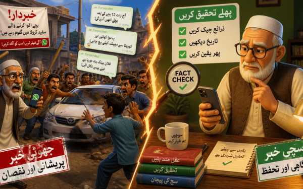 حاجی صاحب کی واٹس ایپ یونیورسٹی — سبق آموز اردو کہانی فیچر امیج